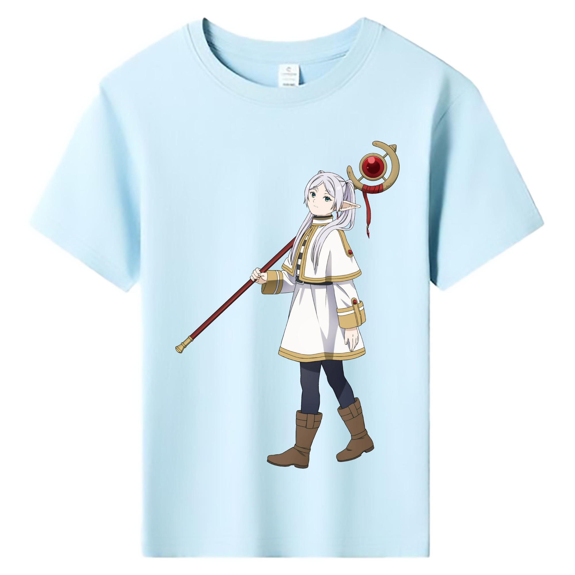 （画像用） 葬送のフリーレン Frieren 綿100％キッズTシャツ（フロントプリント）